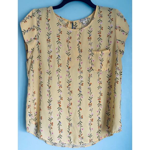 Lily White Blouse Yellow Floral Fairycore Boho Large - Picture 3 of 7